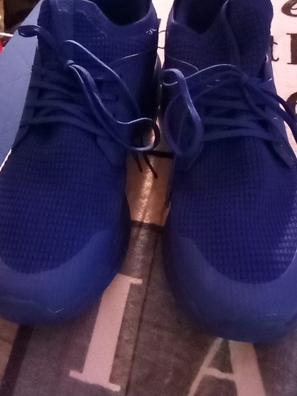 Tracksmith Men's Royal Blue Knit Lace-Up Sneakers
